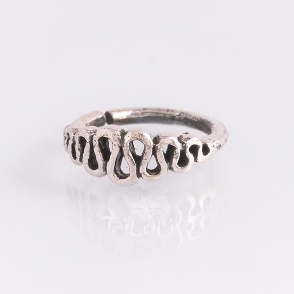 swirl generic piercing silver ring