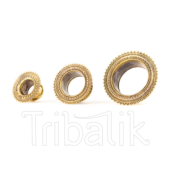 Triple Afghan Brass Ear Tunnels - Plugs - Eyelets