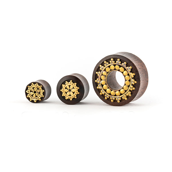Organic Wood and Brass Ear Tunnel - Eyelet