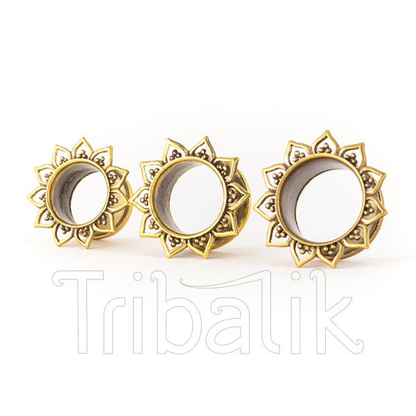 Jira Soul Lotus Petal Brass Ear Tunnels - Plugs - Eyelets